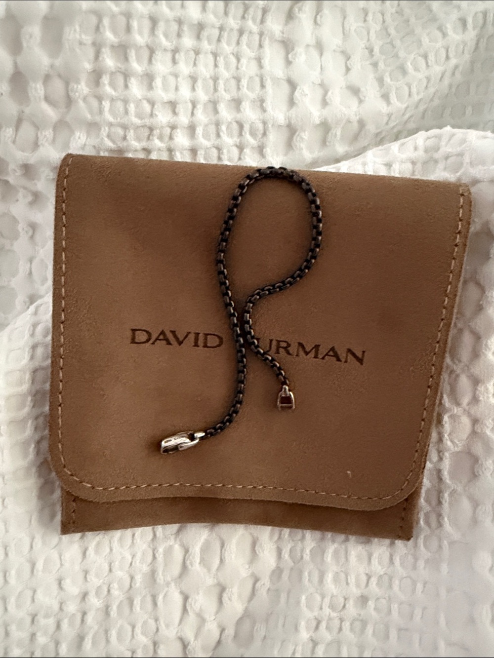 David Yurman Black and Silver Chain Bracelet